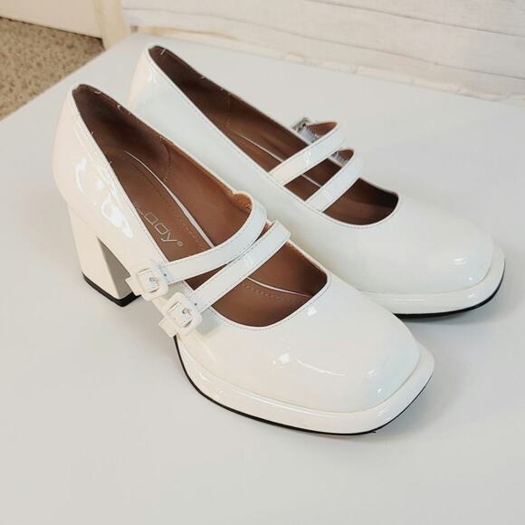 UNILADY PATENT MARY JANE PLATFORMS IN WHITE, SZ 9 - Picture 1 of 16